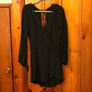 Black Long Sleeve Romper